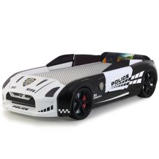 Дитяче ліжко машина GTR Police 190х90 см з підсвіткою, музикою, шкіряний салон, пультом
